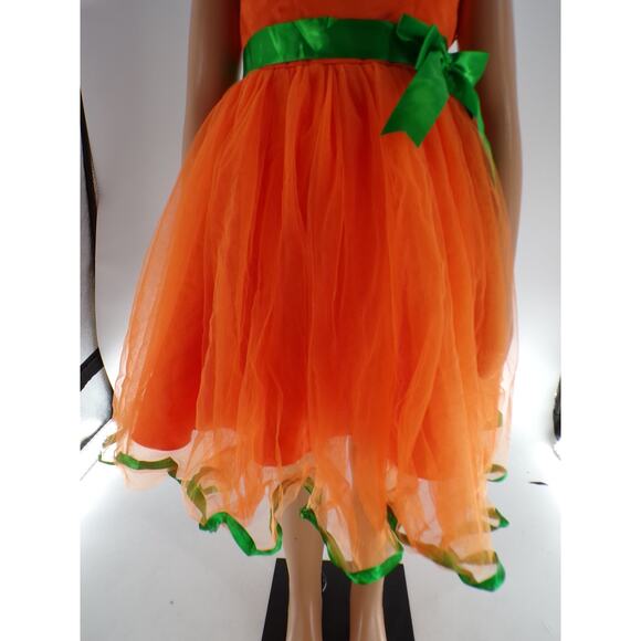 Dance Costume Ibtom Halloween Pumpkin Medium Child Dress Orange Jazz - Picture 3 of 7
